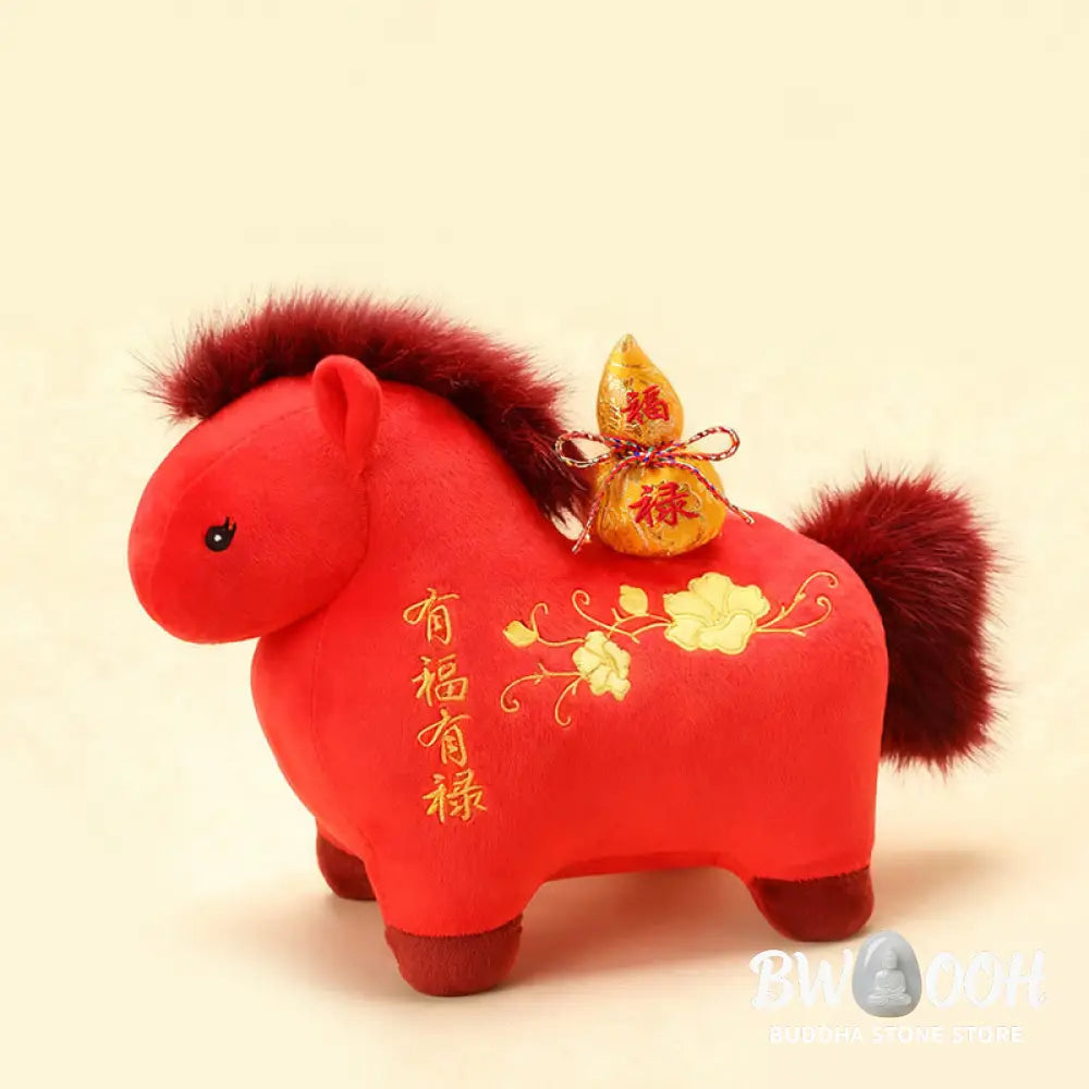 Buddha Stones Year Of The Horse Gourd Plush Doll Desk Fortune Prosperity Decoration - Decorations
