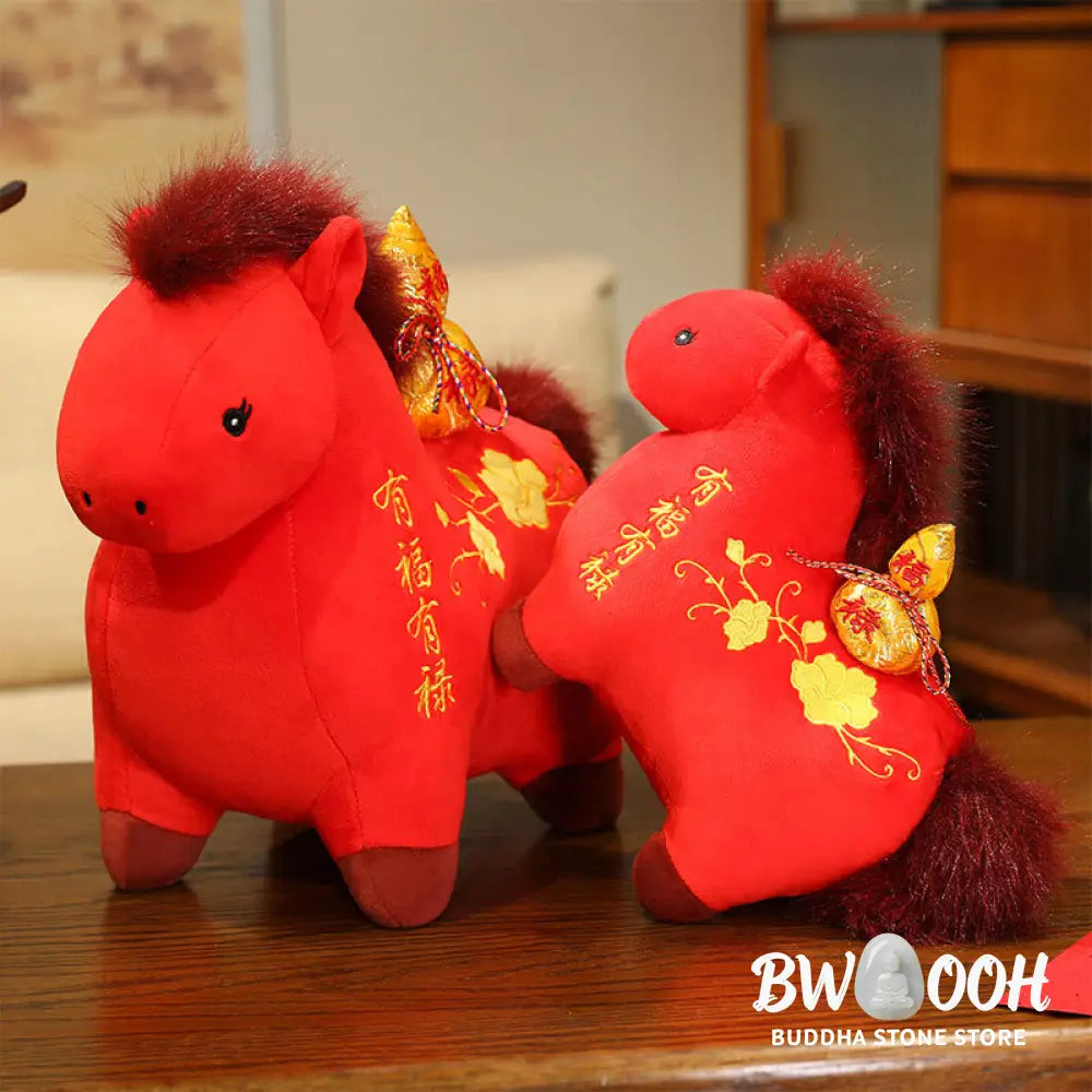 Buddha Stones Year Of The Horse Gourd Plush Doll Desk Fortune Prosperity Decoration - Decorations