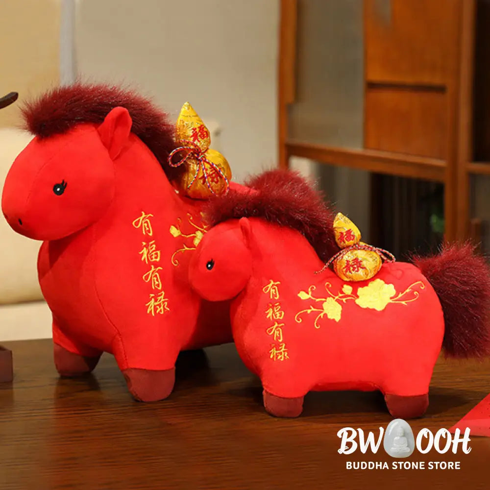 Buddha Stones Year Of The Horse Gourd Plush Doll Desk Fortune Prosperity Decoration - Decorations