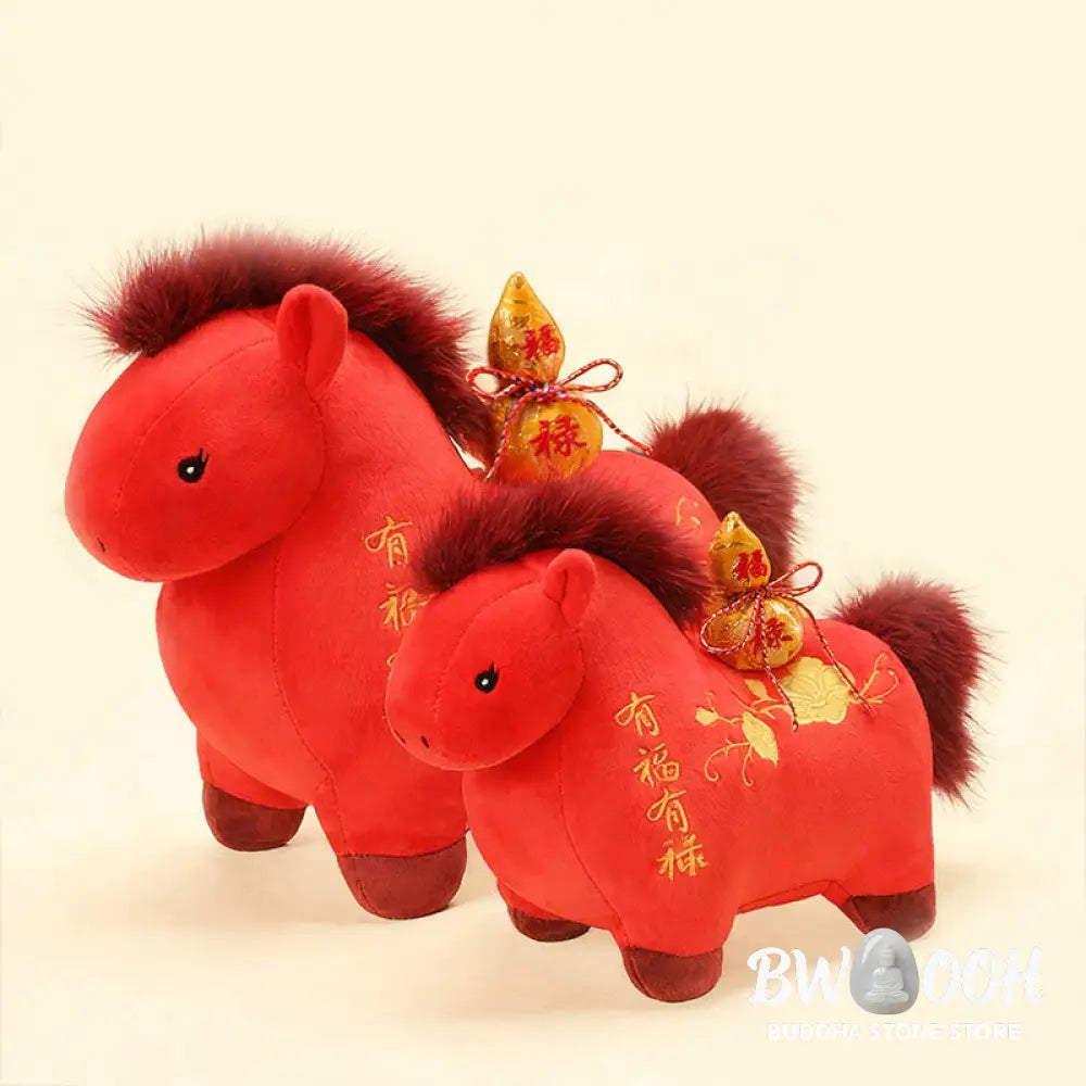 Buddha Stones Year Of The Horse Gourd Plush Doll Desk Fortune Prosperity Decoration - Decorations