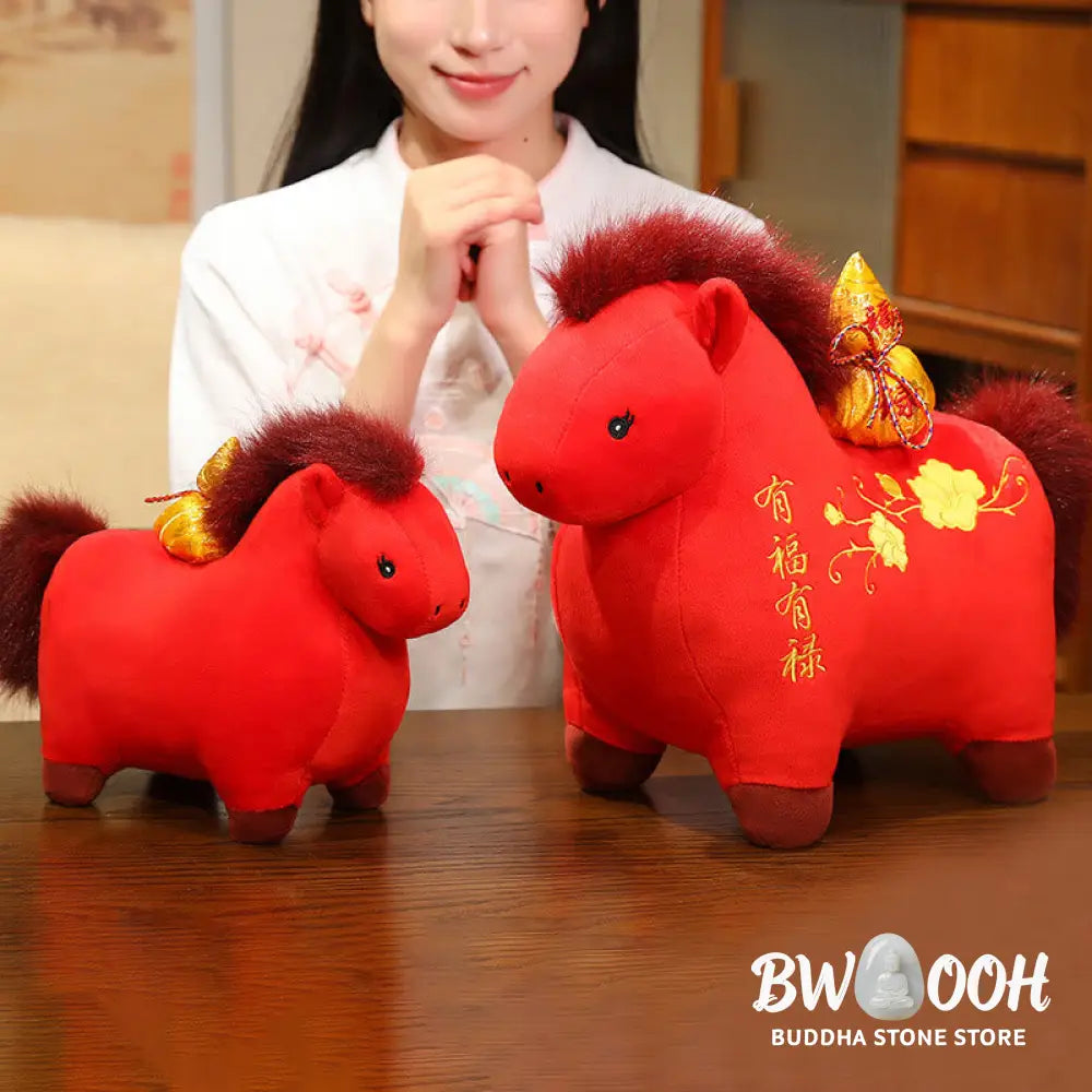 Buddha Stones Year Of The Horse Gourd Plush Doll Desk Fortune Prosperity Decoration - Decorations