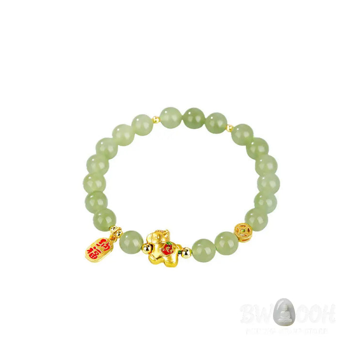 Buddha Stones Year Of The Horse Hetian Jade Abundance Bracelet - Bracelet