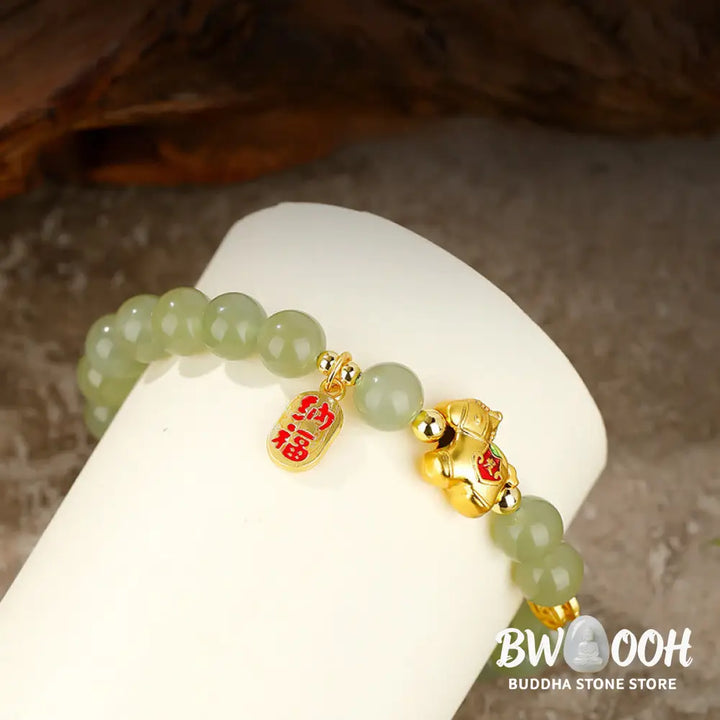 Buddha Stones Year Of The Horse Hetian Jade Abundance Bracelet - Bracelet