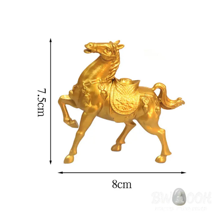 Buddha Stones Year of the Horse Ingot Success Alloy Home Decoration - Horse Wealth Ingot 8*7.5 cm - Decorations