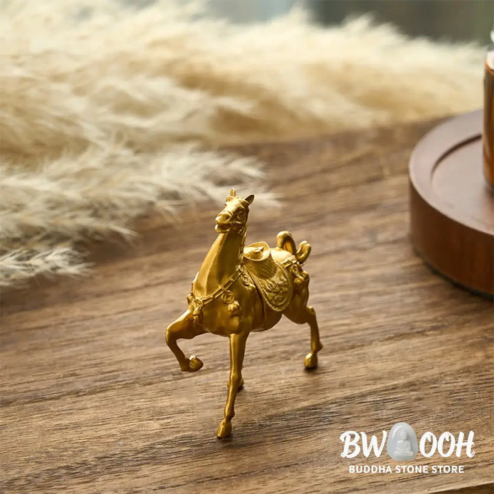 Buddha Stones Year of the Horse Ingot Success Alloy Home Decoration - Horse Wealth Ingot 8*7.5 cm - Decorations