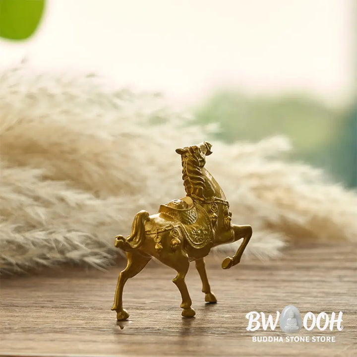Buddha Stones Year of the Horse Ingot Success Alloy Home Decoration - Horse Wealth Ingot 8*7.5 cm - Decorations