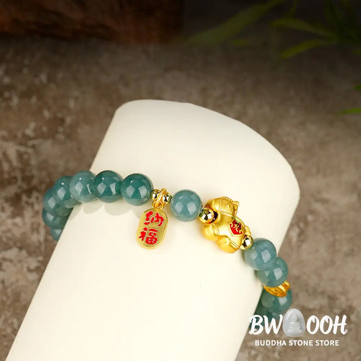 Buddha Stones Year Of The Horse Jade Prosperity Abundance Bracelet - Bracelet