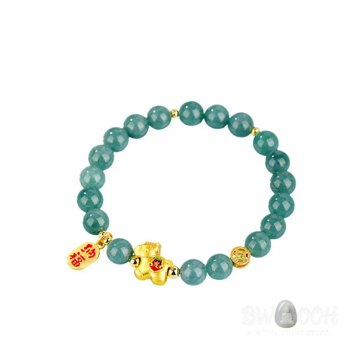 Buddha Stones Year Of The Horse Jade Prosperity Abundance Bracelet - Bracelet