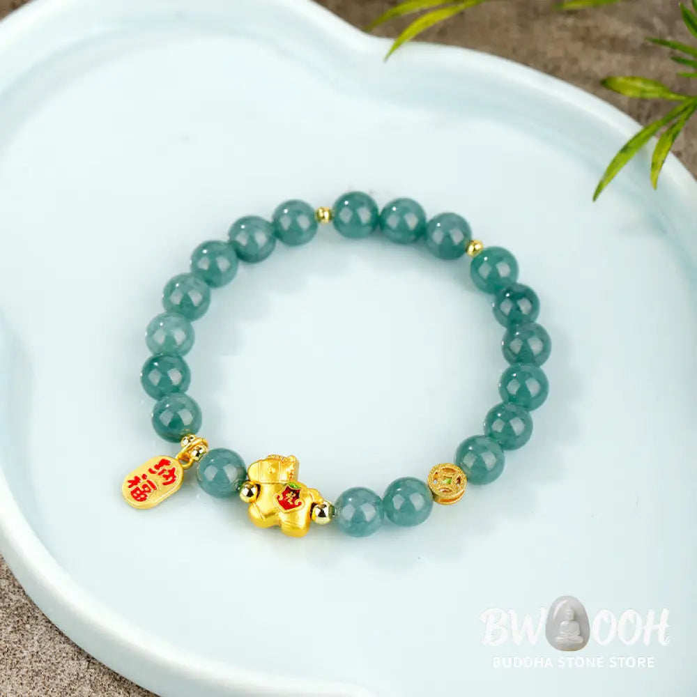 Buddha Stones Year Of The Horse Jade Prosperity Abundance Bracelet - Bracelet