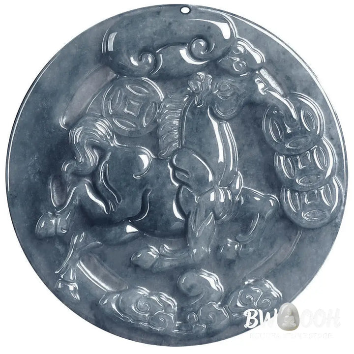 Buddha Stones Year Of The Horse Jade Prosperity Abundance Necklace Pendants - BWOOOH - Jade Horse - Necklaces &amp; Pendants