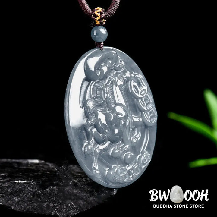 Buddha Stones Year Of The Horse Jade Prosperity Abundance Necklace Pendants - BWOOOH - Jade Horse - Necklaces &amp; Pendants