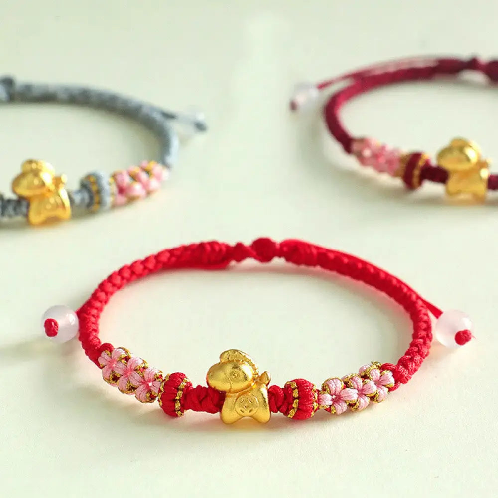 BWOOOH Year Of The Horse Multicolored String Peach Blosso