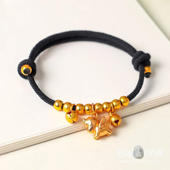 Buddha Stones Year Of The Horse Multiple Horse Styles Rope Luck Strength Adjustable Bracelet - Bracelet