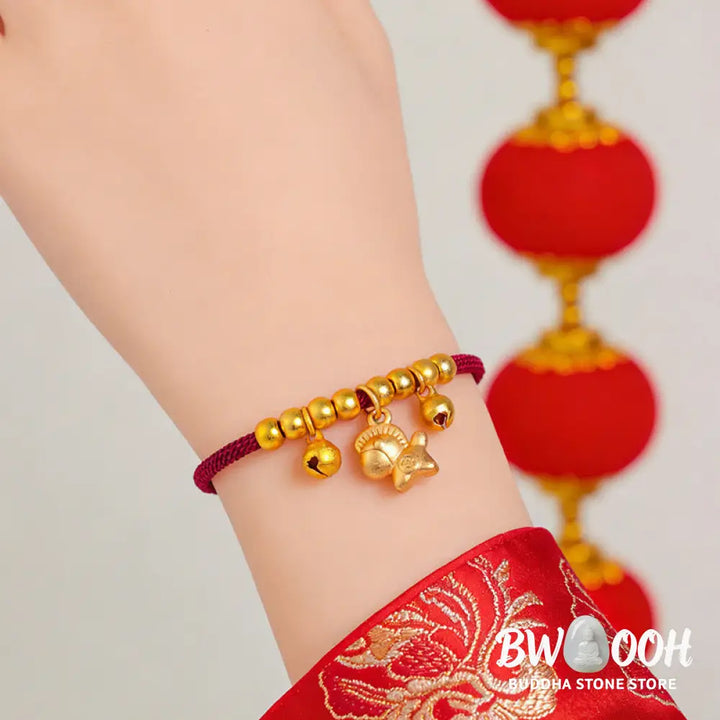 Buddha Stones Year Of The Horse Multiple Horse Styles Rope Luck Strength Adjustable Bracelet - Bracelet