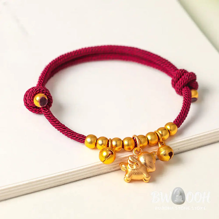 Buddha Stones Year Of The Horse Multiple Horse Styles Rope Luck Strength Adjustable Bracelet - Bracelet