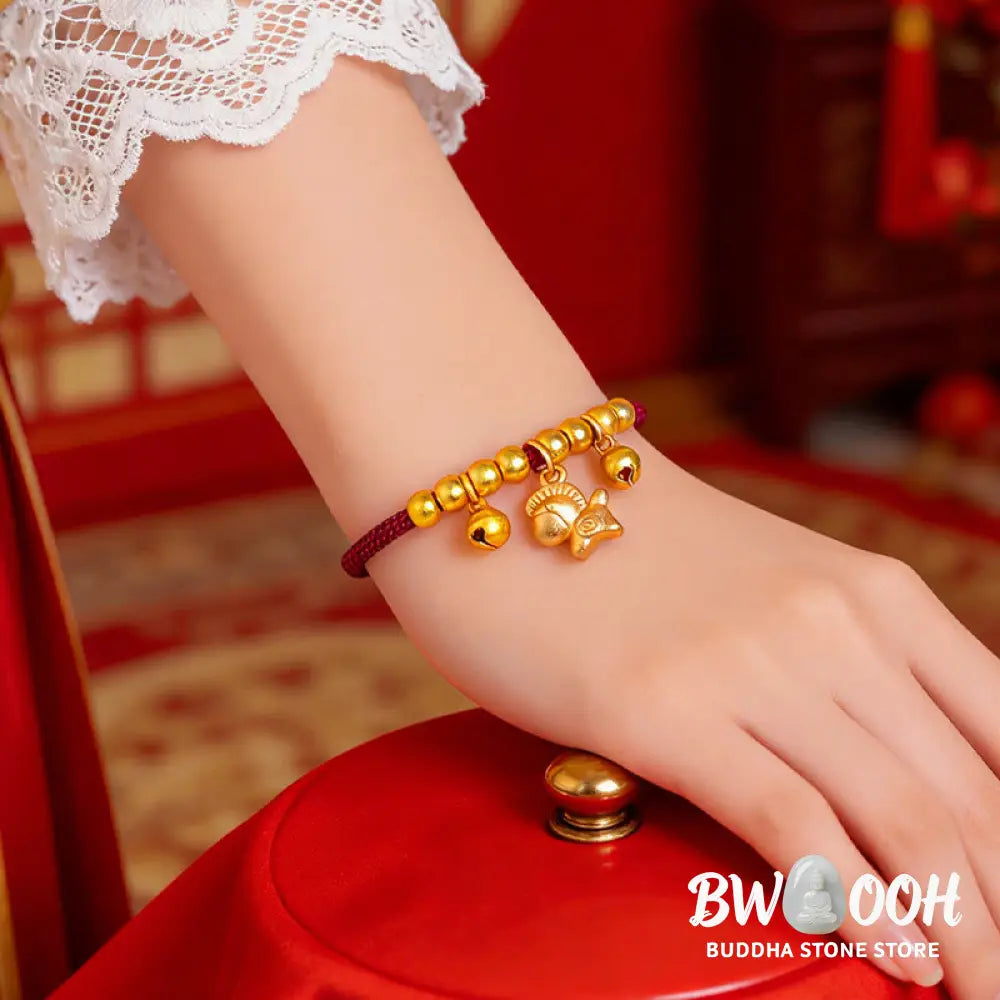 Buddha Stones Year Of The Horse Multiple Horse Styles Rope Luck Strength Adjustable Bracelet - Bracelet