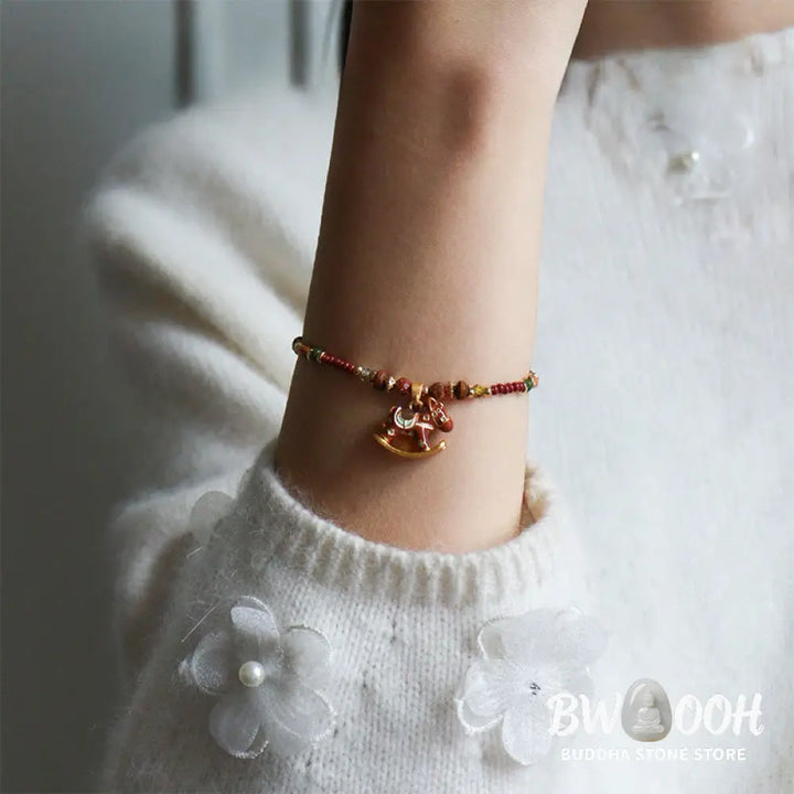 Buddha Stones Year Of The Horse Oil Dripping Copper Various Beeds Grace Bracelet - Bracelet