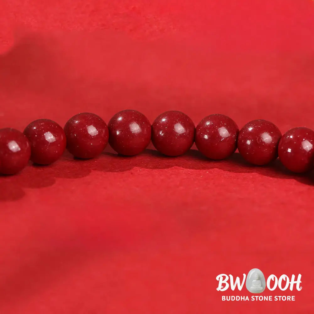 Buddha Stones Year Of The Horse Red Agate 999 Sterling Silver Cinnabar Calm Bracelet - Bracelet