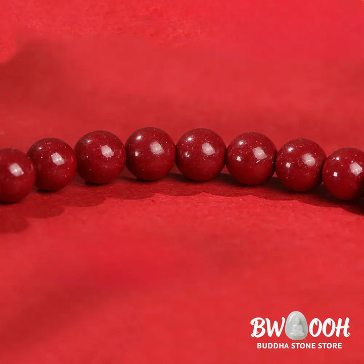 Buddha Stones Year Of The Horse Red Agate 999 Sterling Silver Cinnabar Calm Bracelet - Bracelet