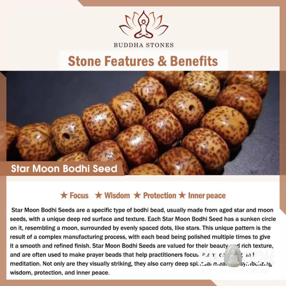 Buddha Stones Year Of The Horse Red Sandalwood Star Moon Bodhi Seed Blessing Key Chain - Key Chain