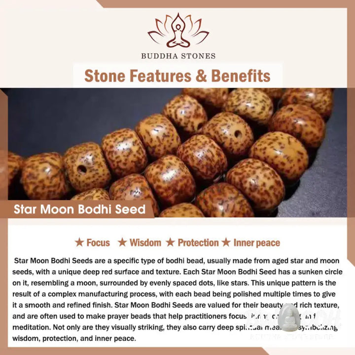 Buddha Stones Year Of The Horse Red Sandalwood Star Moon Bodhi Seed Blessing Key Chain - Key Chain