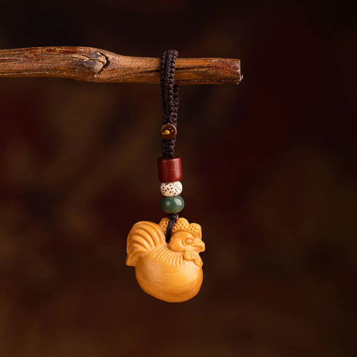 Buddha Stones Year Of The Horse Red Sandalwood Star Moon Bodhi Seed Blessing Key Chain - Red Sandalwood Star Moon Bodhi