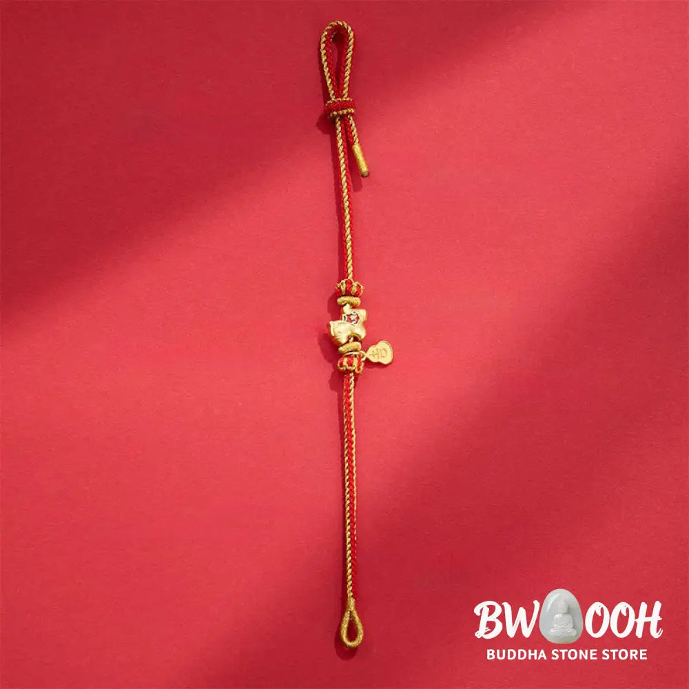 Buddha Stones Year Of The Horse Red String Copper Braided Luck Bracelet - Red String(Wrist Circumference: 14-23 cm)