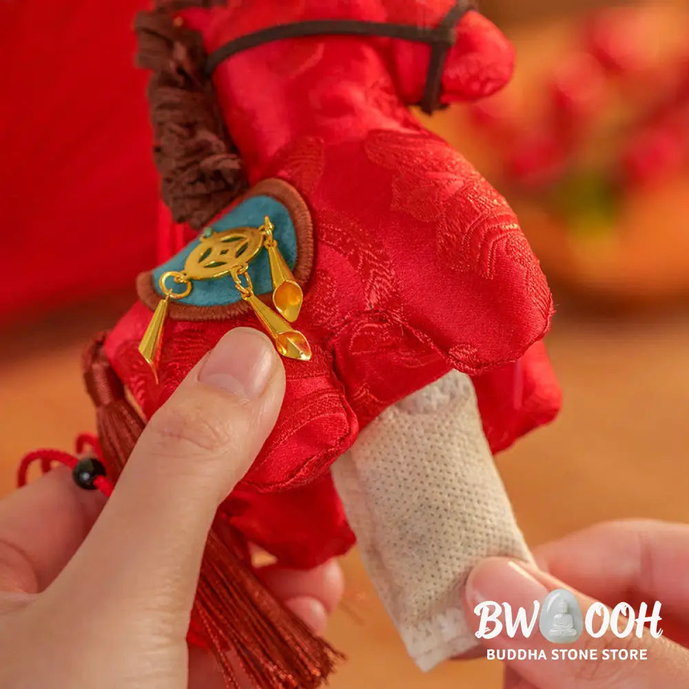 Buddha Stones Year Of The Horse Red String Embroidery Freedom Hanging Decoration - Hanging Decoration
