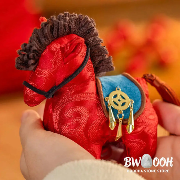 Buddha Stones Year Of The Horse Red String Embroidery Freedom Hanging Decoration - Hanging Decoration
