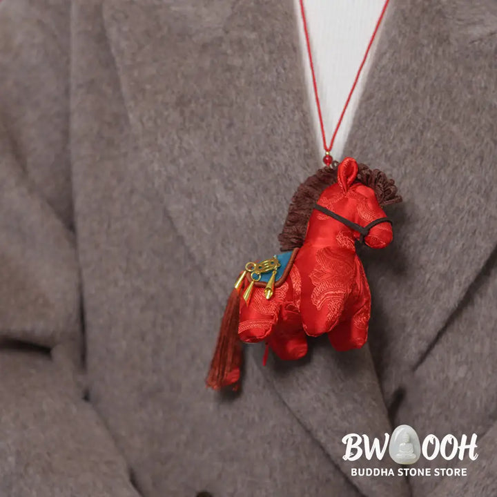Buddha Stones Year Of The Horse Red String Embroidery Freedom Hanging Decoration - Hanging Decoration