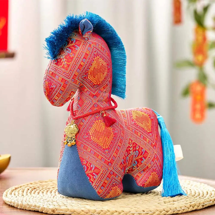 Buddha Stones Year Of The Horse Red String Embroidery Ingot Tassel Decoration - Red Horse / 25*20cm - Decorations