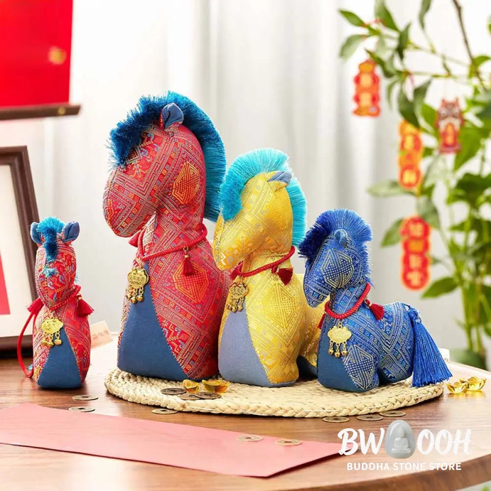 Buddha Stones Year Of The Horse Red String Embroidery Ingot Tassel Decoration - Decorations
