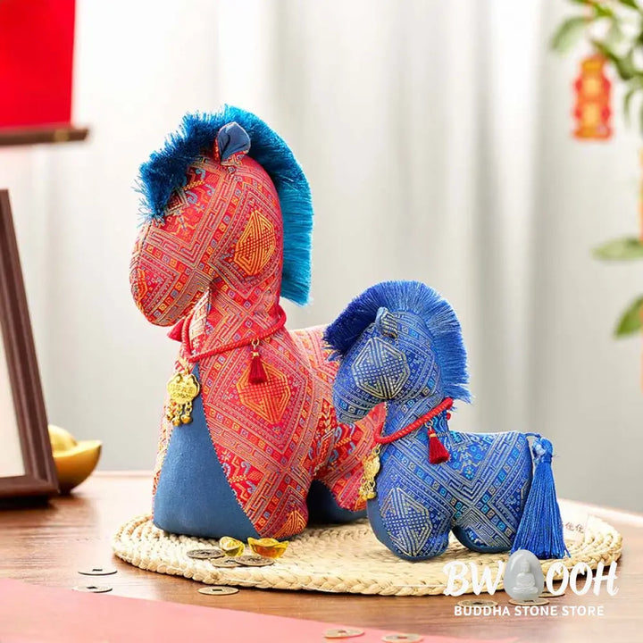 Buddha Stones Year Of The Horse Red String Embroidery Ingot Tassel Decoration - Decorations