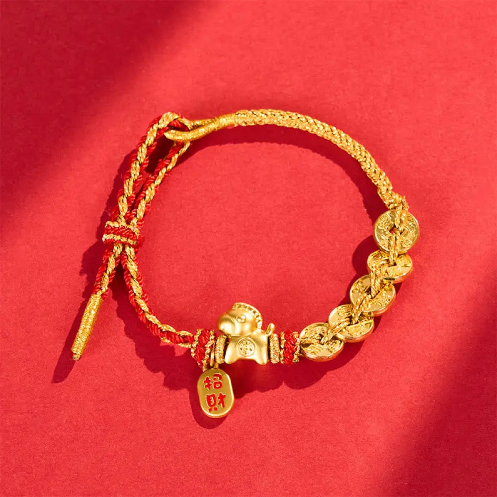 BWOOOH Year Of The Horse Red String Five-Emperor Coins Lu