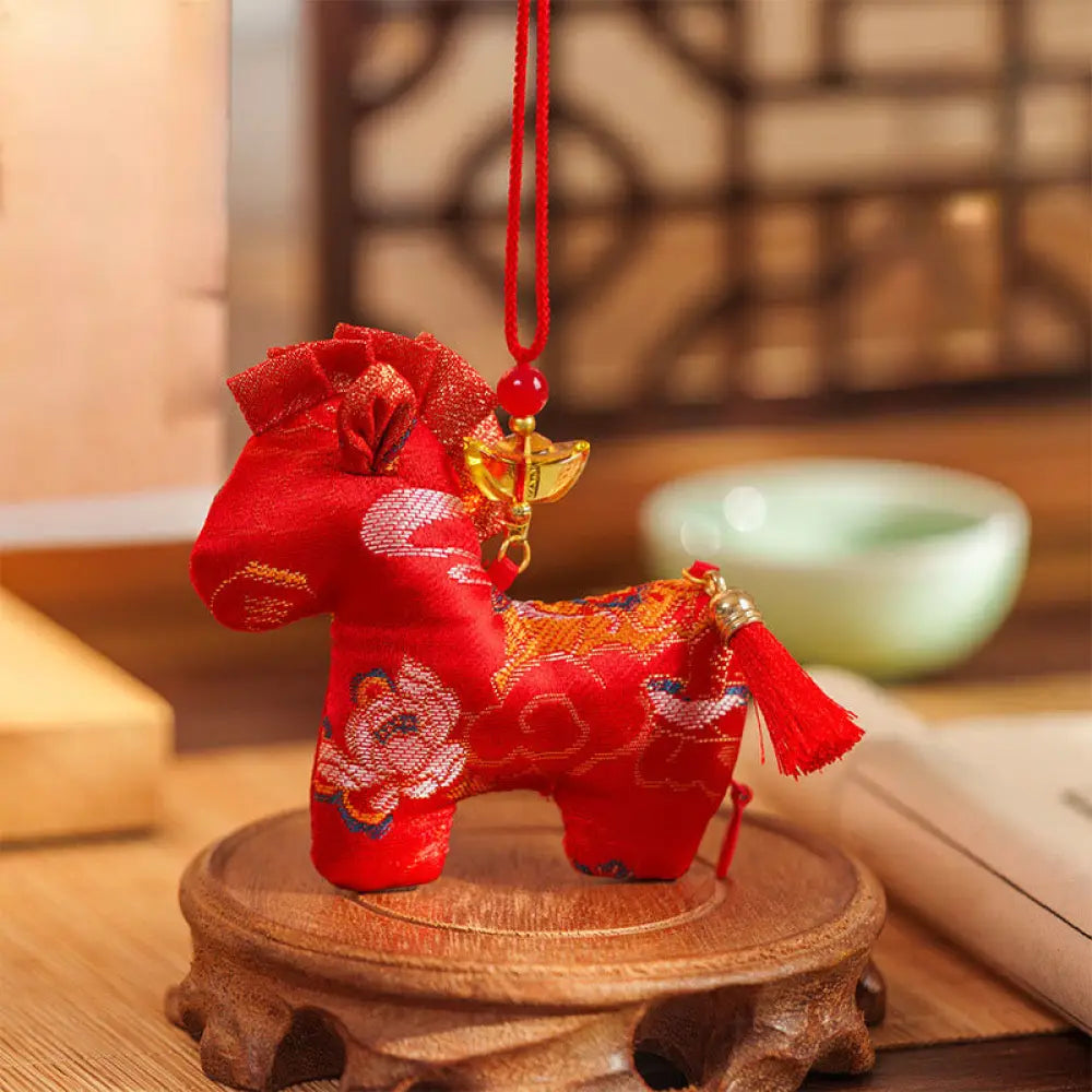 BWOOOH Year Of The Horse Red String Tassel Embroidery Han