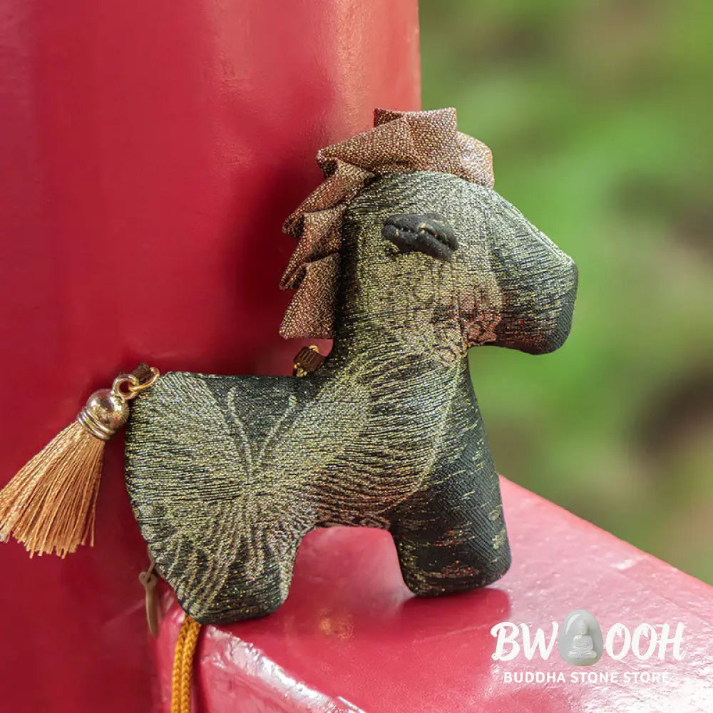 Buddha Stones Year Of The Horse Red String Tassel Embroidery Hanging Decoration - Hanging Decoration