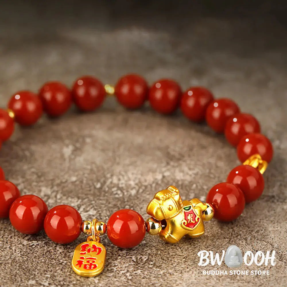 Buddha Stones Year Of The Horse South Red Agate Success Bracelet - Bracelet