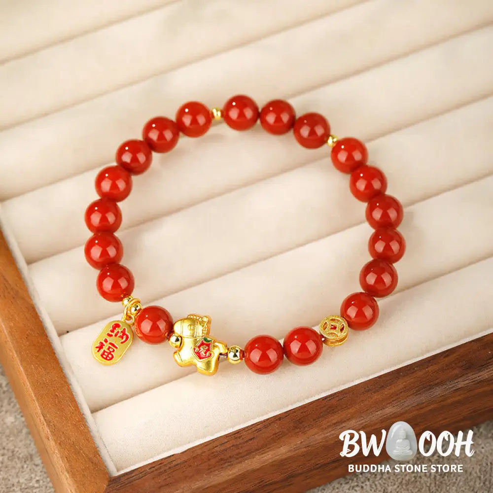 Buddha Stones Year Of The Horse South Red Agate Success Bracelet - Bracelet