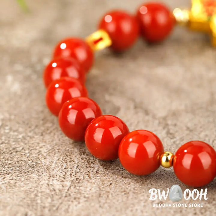 Buddha Stones Year Of The Horse South Red Agate Success Bracelet - Bracelet