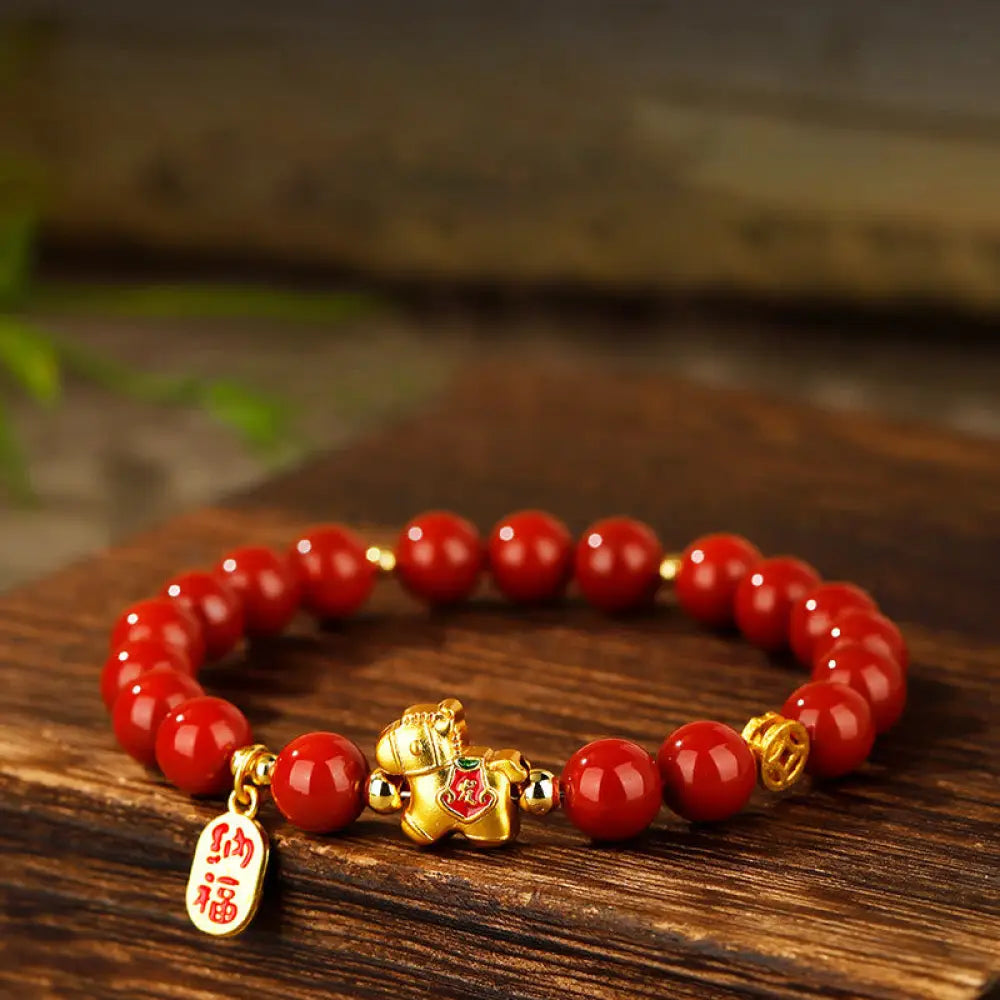 BWOOOH Year Of The Horse South Red Agate Success Bracelet