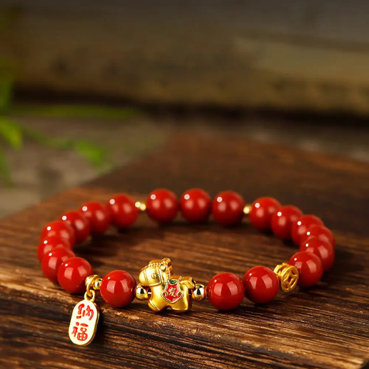BWOOOH Year Of The Horse South Red Agate Success Bracelet