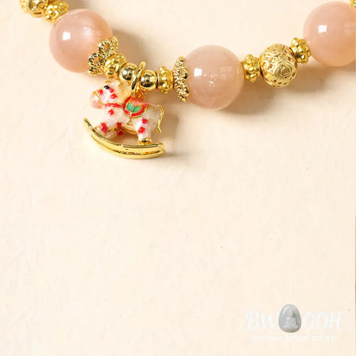 Buddha Stones Year Of The Horse South Red Agate Sun Stone Tourmaline Success Bracelet - Bracelet