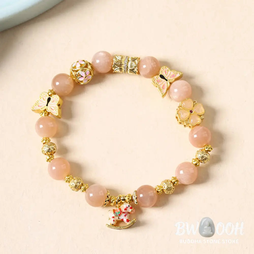 Buddha Stones Year Of The Horse South Red Agate Sun Stone Tourmaline Success Bracelet - Bracelet