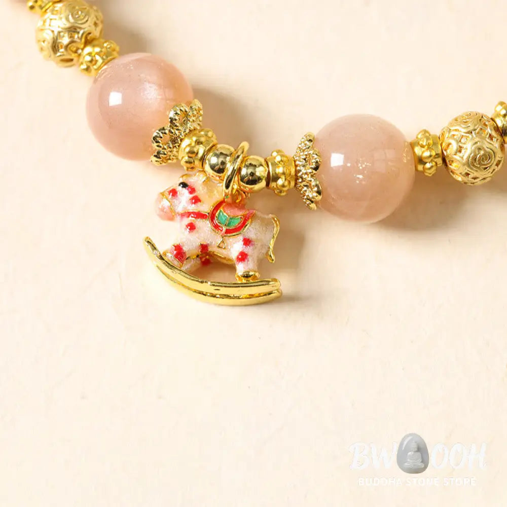 Buddha Stones Year Of The Horse South Red Agate Sun Stone Tourmaline Success Bracelet - Bracelet