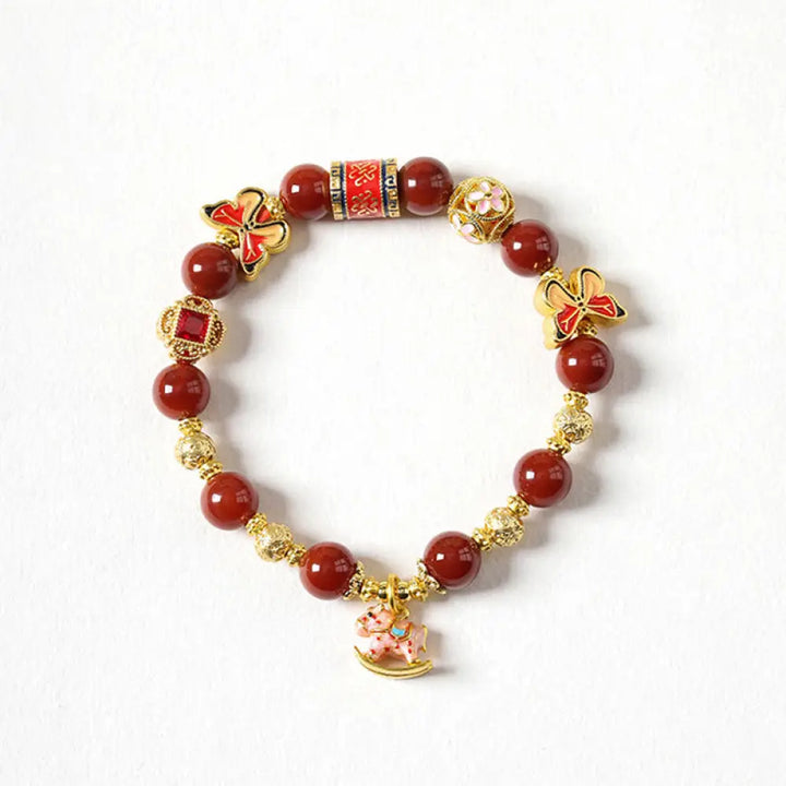 BWOOOH Year Of The Horse South Red Agate Sun Stone Tourma