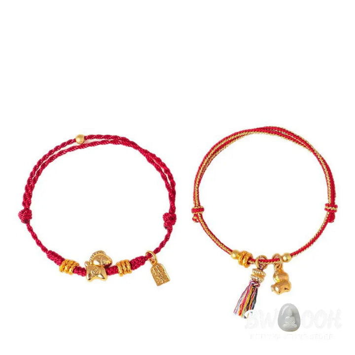 Buddha Stones Year Of The Horse Success Strength Braided String Adjustable Bracelet - Bracelet