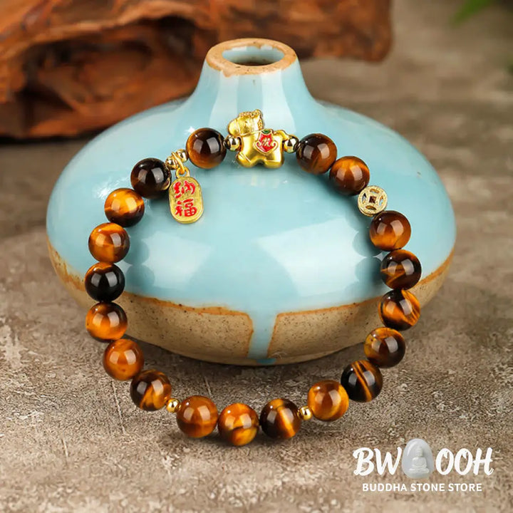 Buddha Stones Year Of The Horse Tiger Eye Courage Bracelet - Bracelet