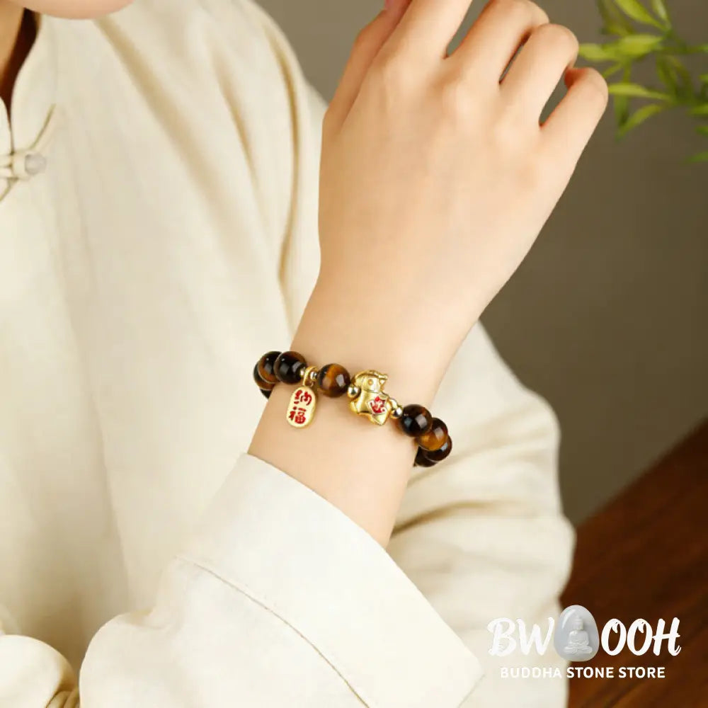 Buddha Stones Year Of The Horse Tiger Eye Courage Bracelet - Bracelet