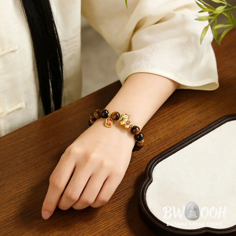 Buddha Stones Year Of The Horse Tiger Eye Courage Bracelet - Bracelet