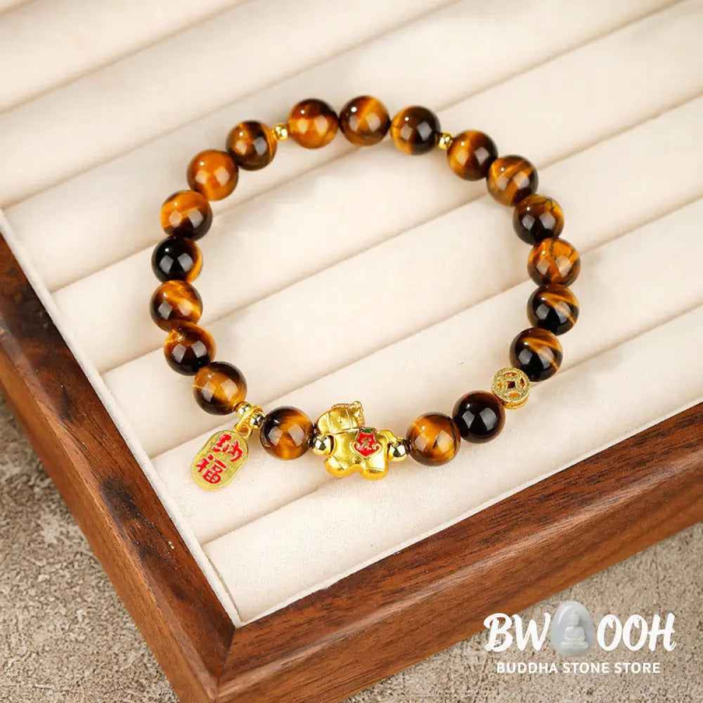 Buddha Stones Year Of The Horse Tiger Eye Courage Bracelet - Bracelet